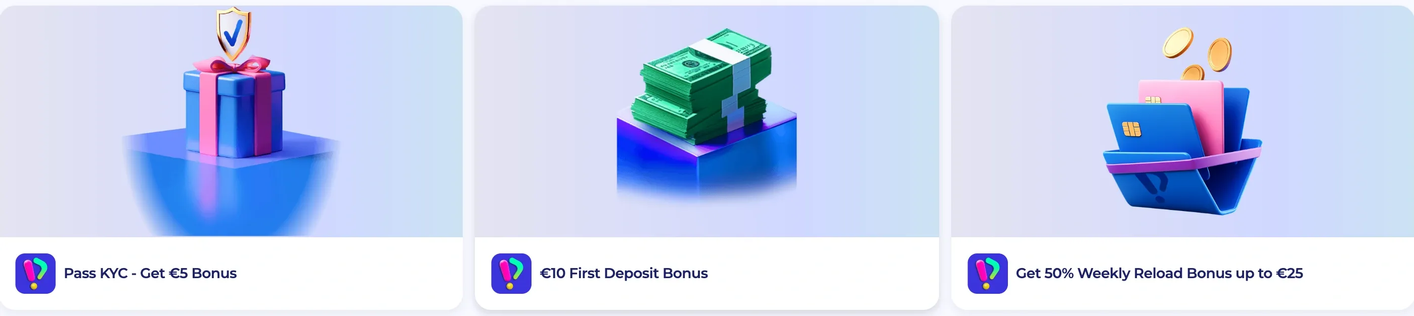 PlayID e-wallet rewards including KYC verification bonus, first deposit match, and weekly reload offers.